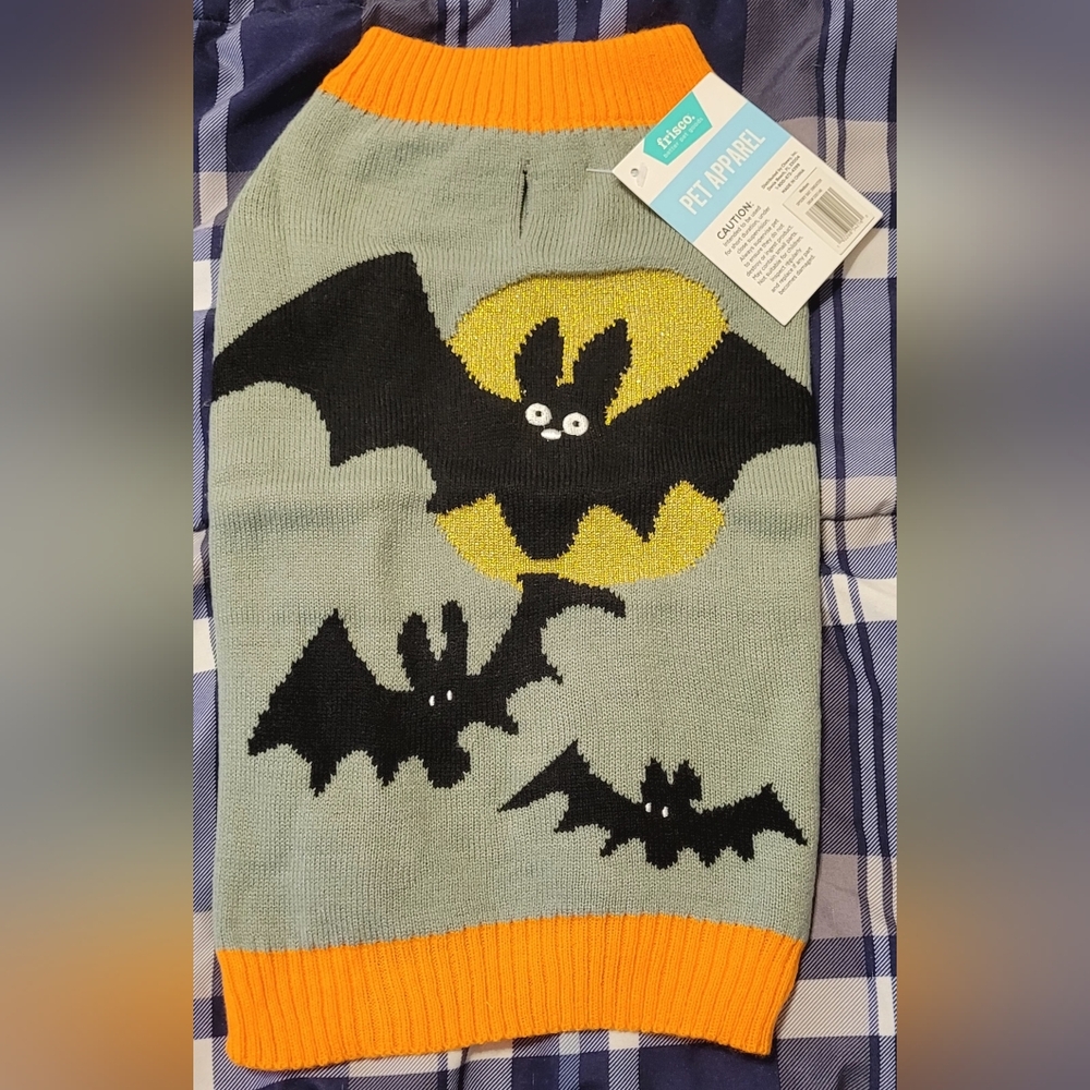 ***3/$12***Frisco Size Medium Dog Spooky Bat Halloween Sweater
